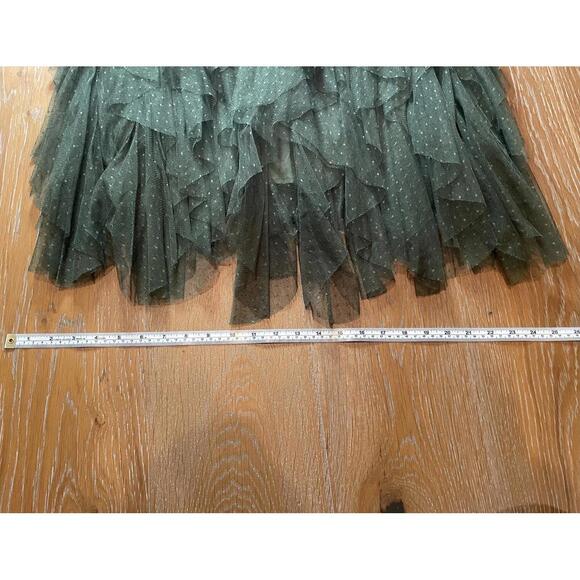 Anthropologie Olive Green Ruffled Tulle Skirt XS - Picture 5 of 6